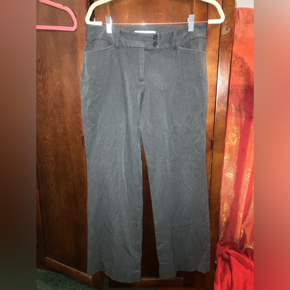 Geoffrey Beene Sport Gray Wide Leg Belted Dress Pants size 6 Real Front Pockets